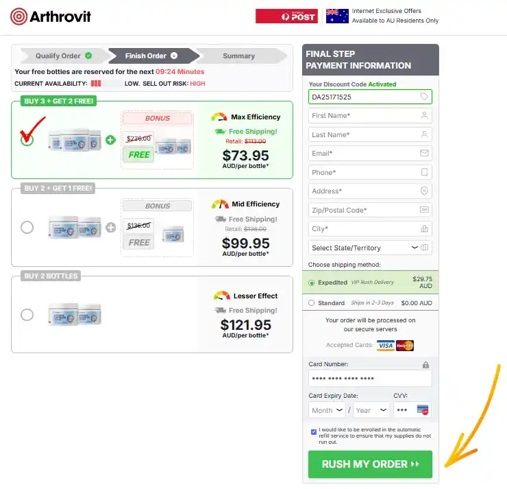 Arthrovit Order Page